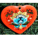 Ceramic Heart Ornament - Lise Lorentzen Rosemaling